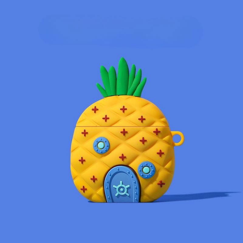 Cartoon Square Pineapple House AirPods Pro Case Soft Silicone