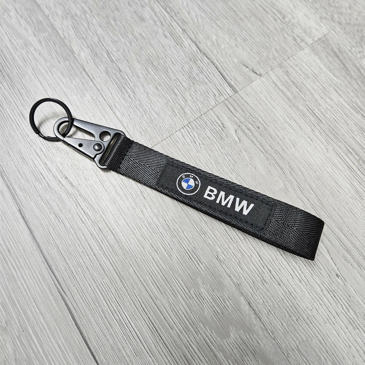 BRAND NEW  Black Racing Keychain Metal key Ring Hook Strap Lanyard Universal