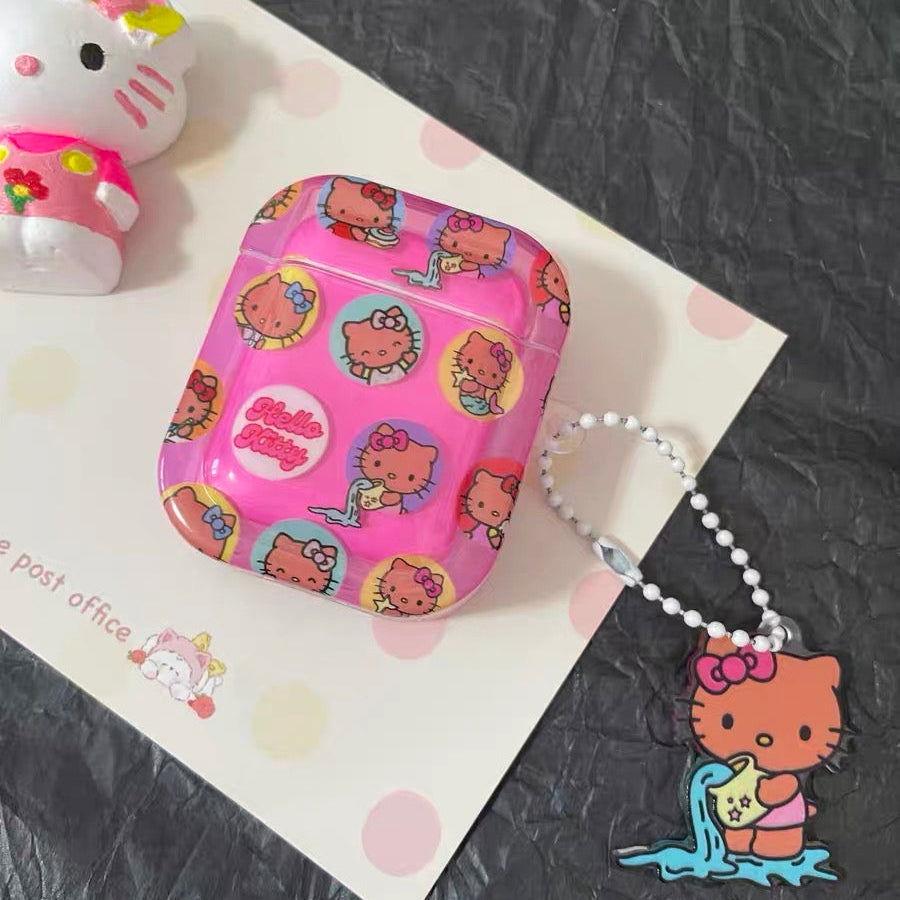 Kitty Pink Cute AirPods Case with Keychain Loop