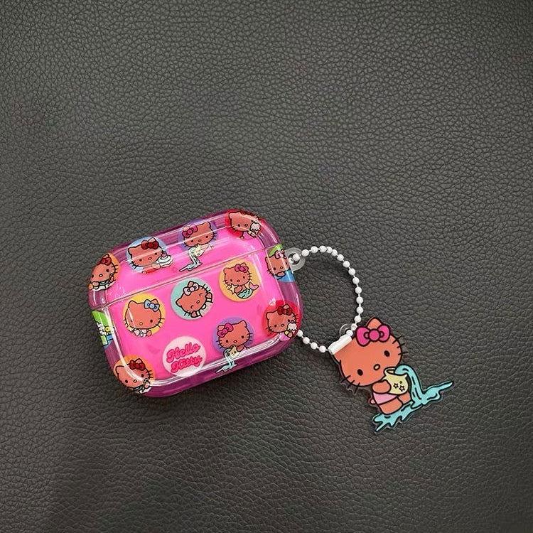 Kitty Pink Cute AirPods Case with Keychain Loop