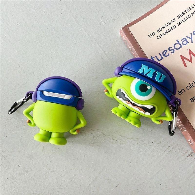 Mike Big Eyes Cartoon AirPods Case Cover with Keychain Loop