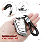 Car Keychain – Handwoven Leather & Zinc Alloy Key Ring