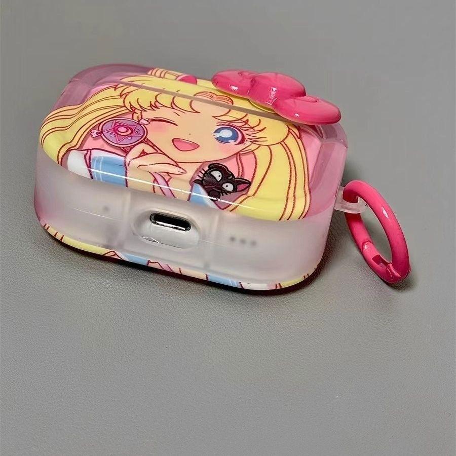 Sailor Moon Cute AirPods Case Bow with Keychain Loop