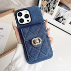 Quilted Crossbody iPhone Case with Chain Strap & Card Pocket