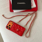 Luxury Wallet iPhone Case With Hand /Crossbody Chain